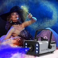 U`King 1200W Füstgép 6 RGB LED Világítással - Vezeték Nélküli Távirányítóval, 8m Hatótávolság, 1L Tartály, Fém Ház, DJ Partykhoz, Koncertekh 3