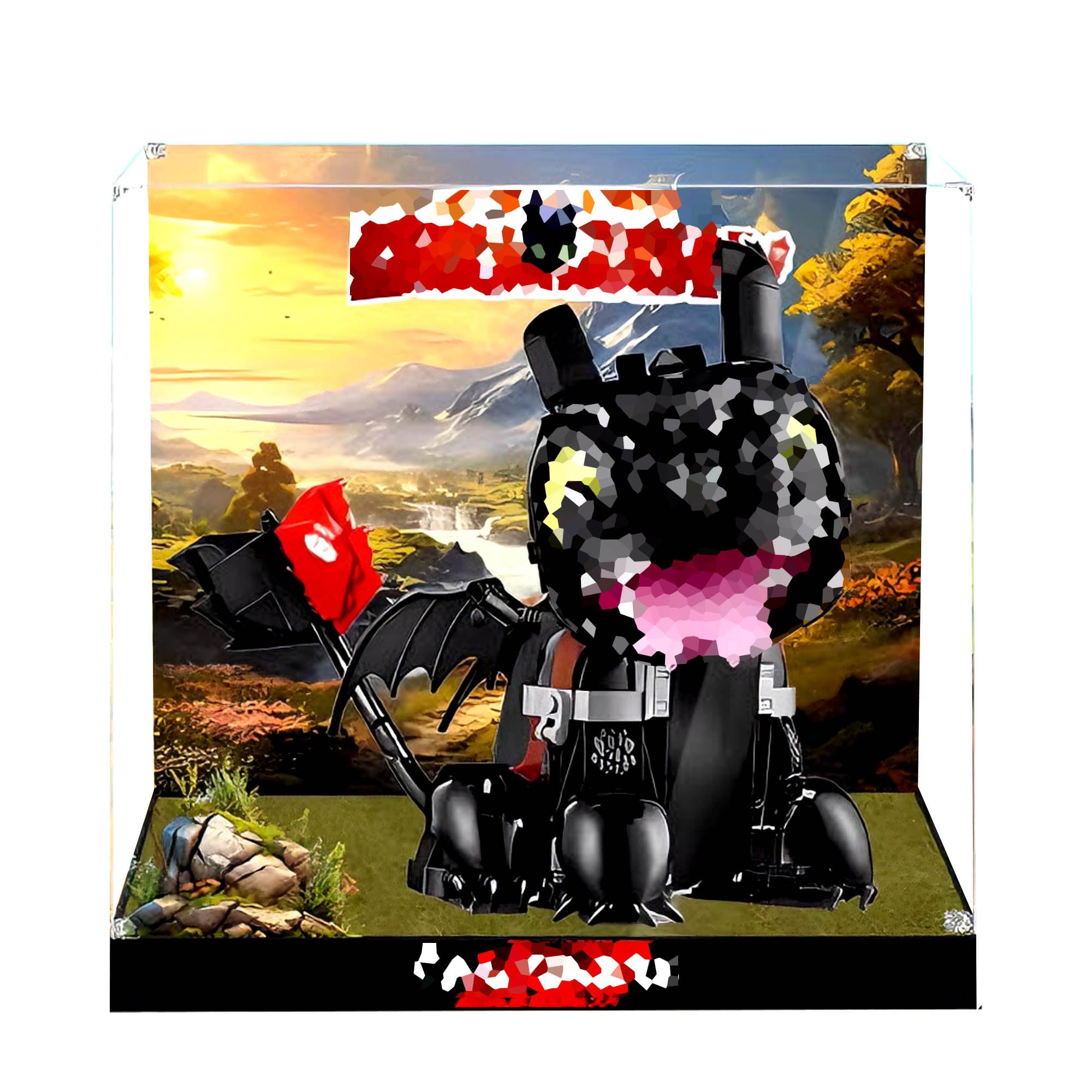 Dustproof Clear Showcase, Fits for Le-go 10375 Toothless Sets