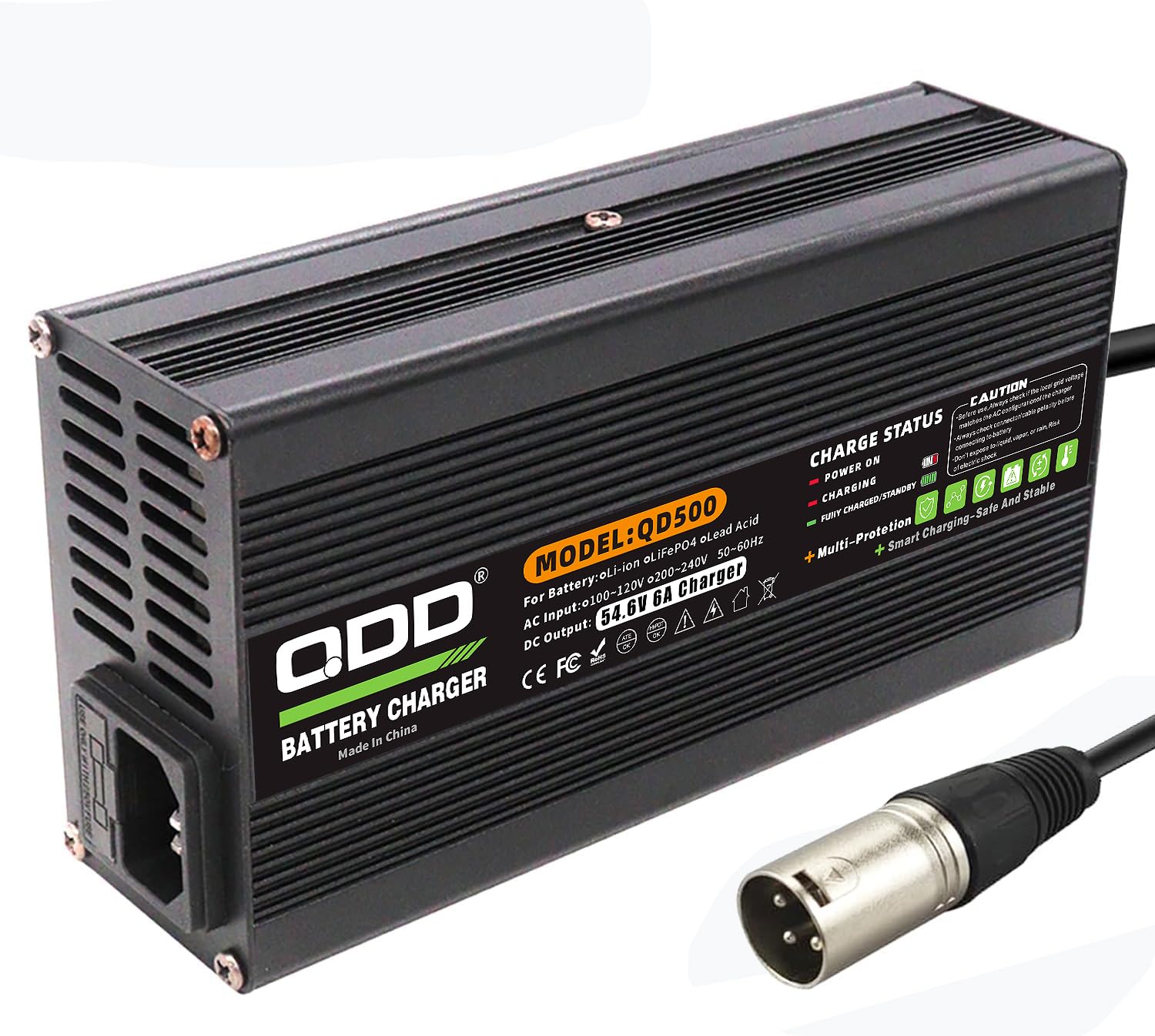 QDD 54,6 V 6 A ładowarka 48 V akumulator litowo-jonowy Smart ładowarka do akumulatorów litowych 13S 48 V z 3-biegunową wtyczką XLR