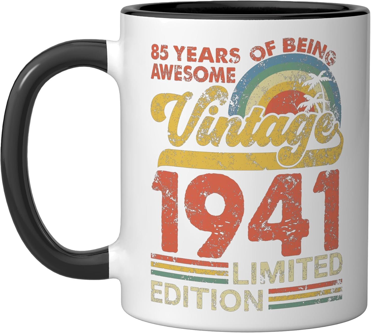 Vintage 1941 85 years old gifts 85th birthday for men women Ceramic Mug, Pink/White, 11oz image 5