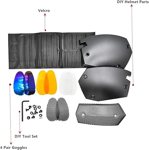 Miniatura 6 de iMeshbean Máscara protectora de cara completa, casco táctico de Airsoft con visera para caza, paintball, cosplay, película, utilería