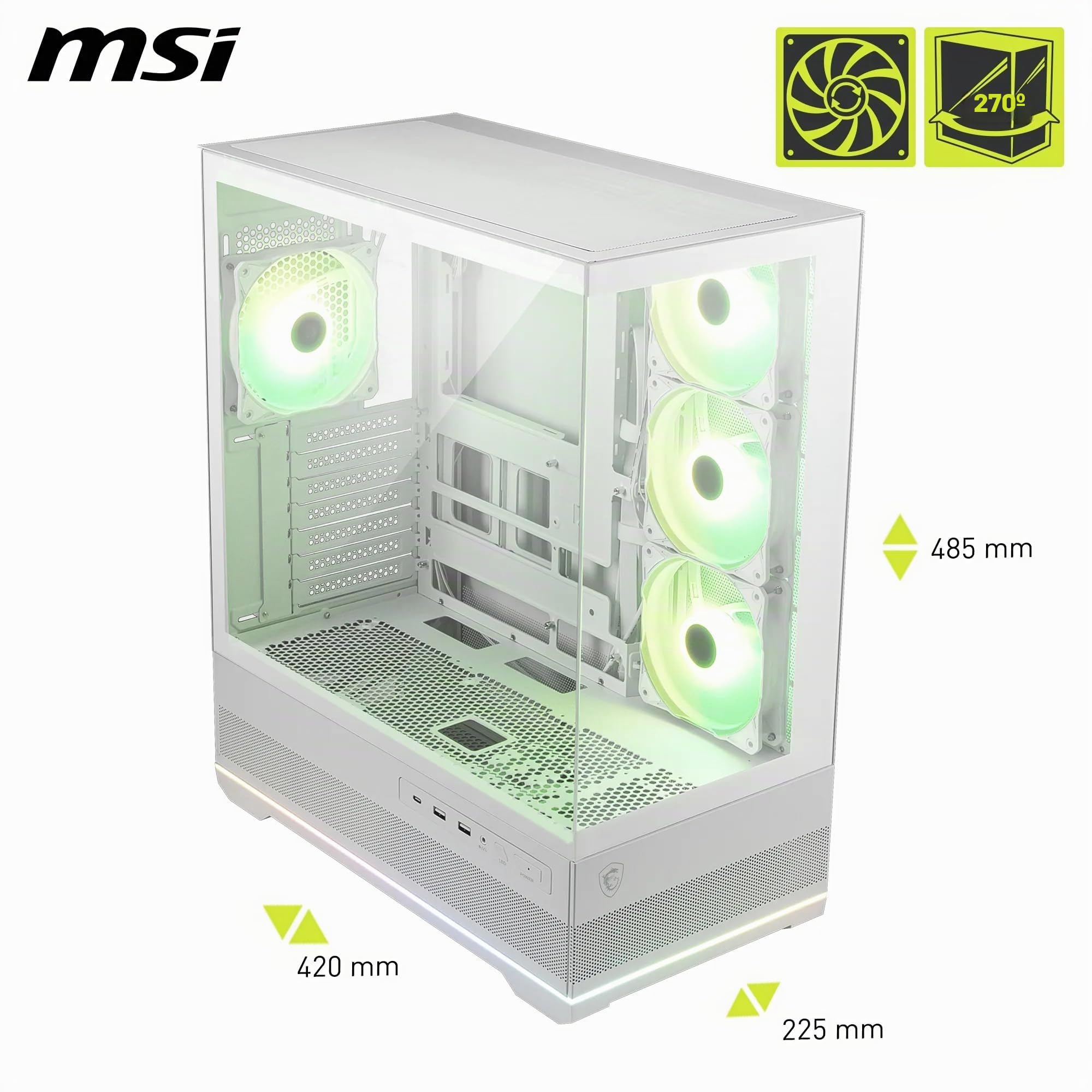 MSI mag PANO 110R PZ White Vidrio Templado Midi Tower Blanco Compatible ATX/mATX/Mini-ATX
