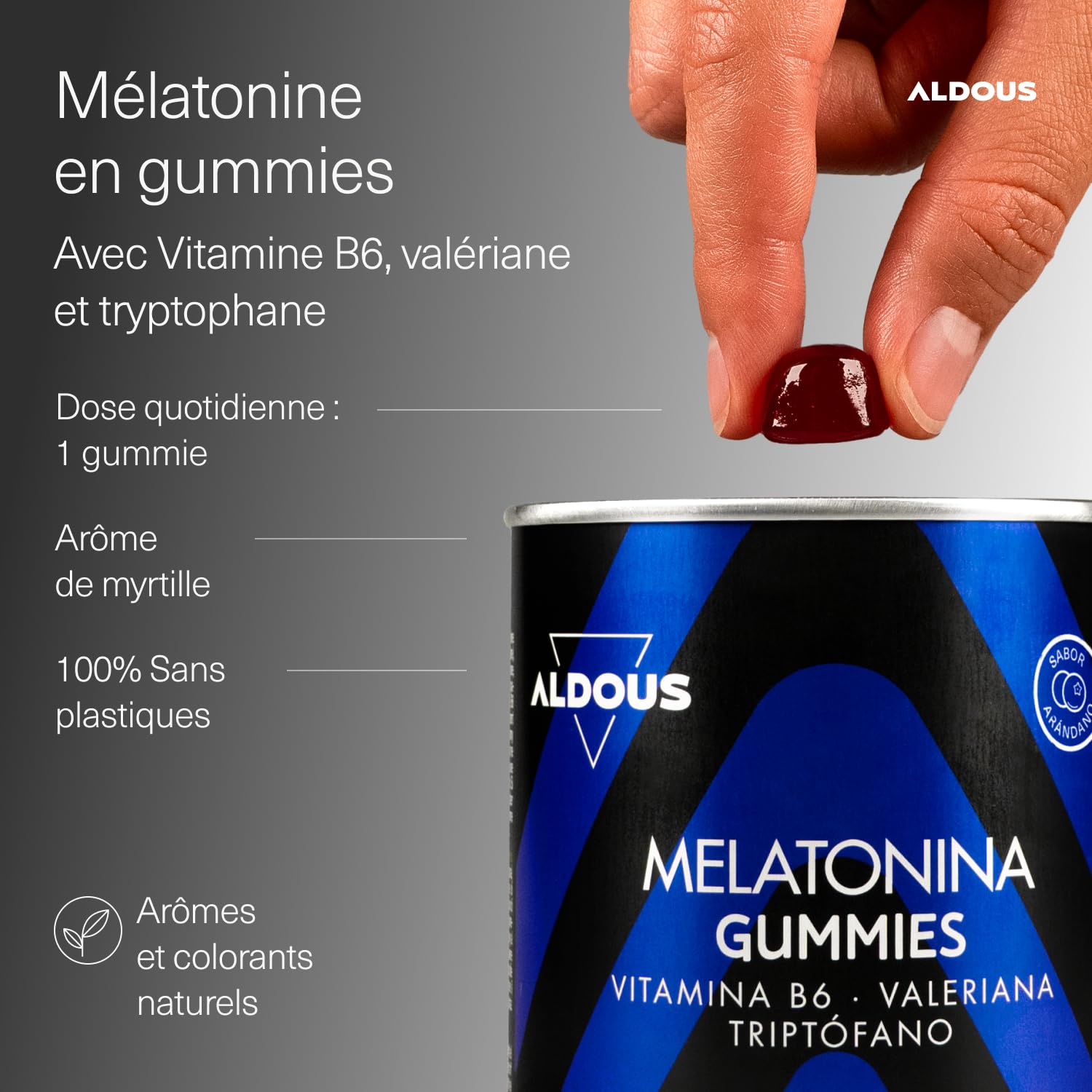 Melatonine Gummies 1 mg - 120 Gummies Sommeil (pour 4 mois) avec Tryptophane, Valériane et Vitamine B6 - Bien dormir, sommeil mélatonine, insomnie - Arôme naturel de canneberge