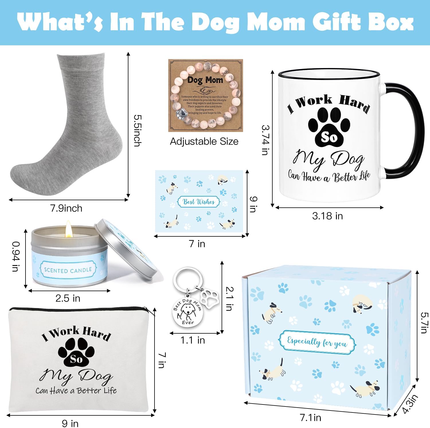 Dog Mom Gifts for Women,Unique Birthday Gift For Dog Lovers,Gag Gifts for New Puppy Fur Baby Owners,Dog Themed Gift Basket for Sister,Wife,Mothers Day Gift Basket for Mom - Image 6