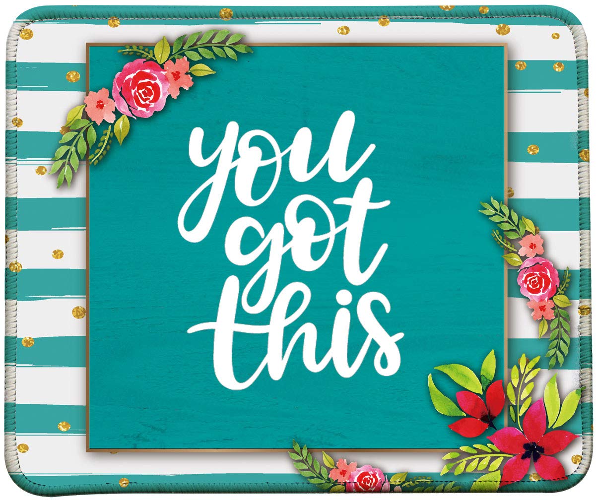 VIVIPOWInspirational Quote You Got This Mouse Pad, Stitched Edges Mouse Pad with Inspirational Quote You Got This