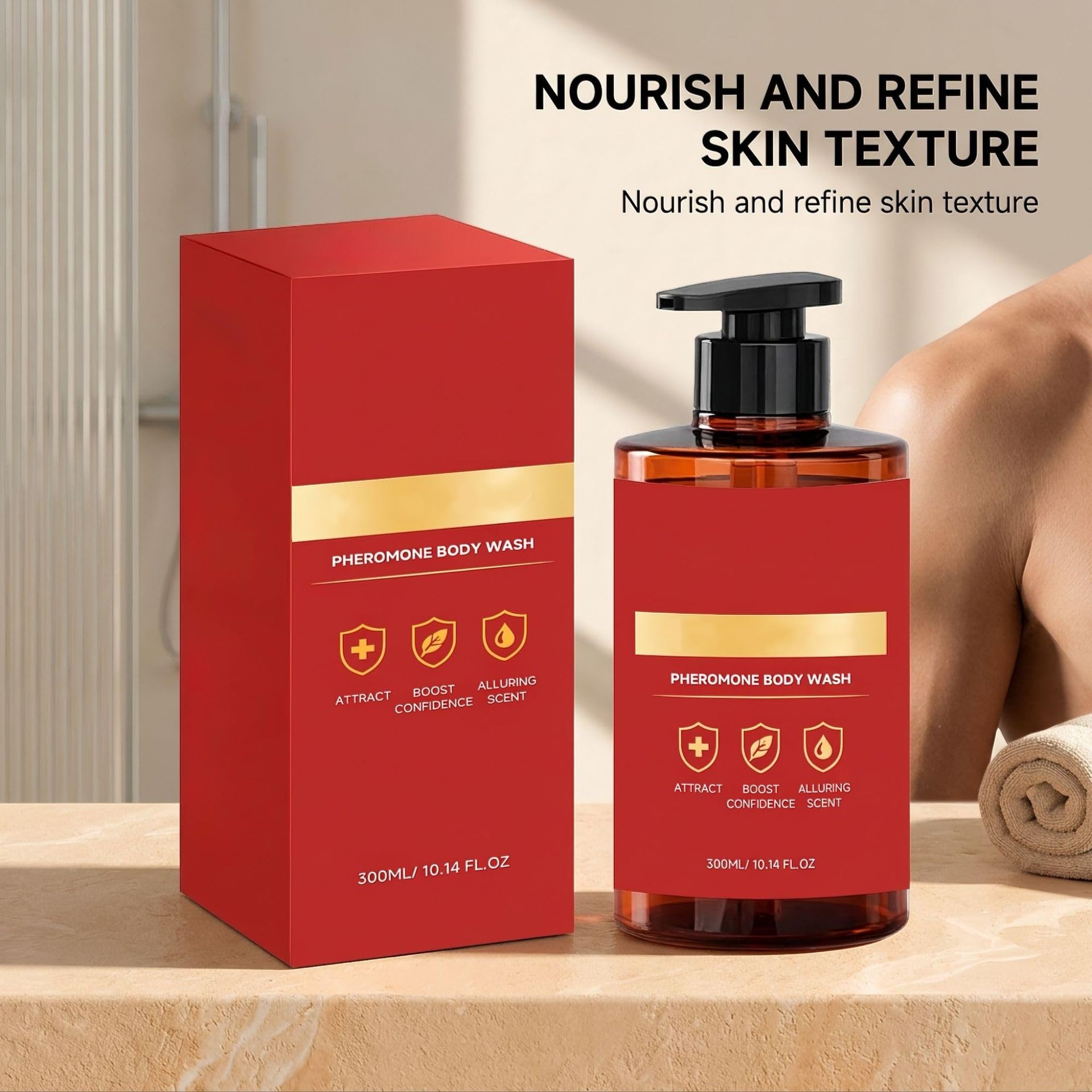 Gel douche parfumé pour hommesà la texture douce et à lamoussericheet dense