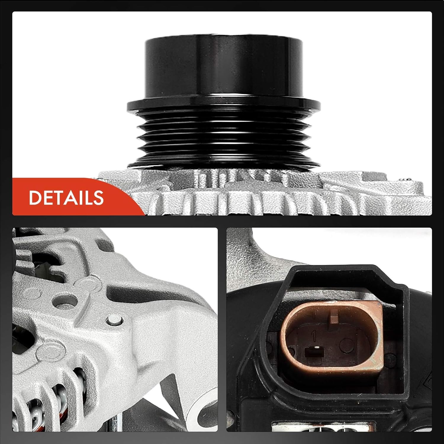 A-Premium Alternator Compatible with Ford Edge & Lincoln Nautilus, 2019 2020 2021 2022 2023, 2.0L, 12V 200A 4-Groove Decoupler Pulley Clockwise, Replace# 104211-1151, K2GZ-10346-B