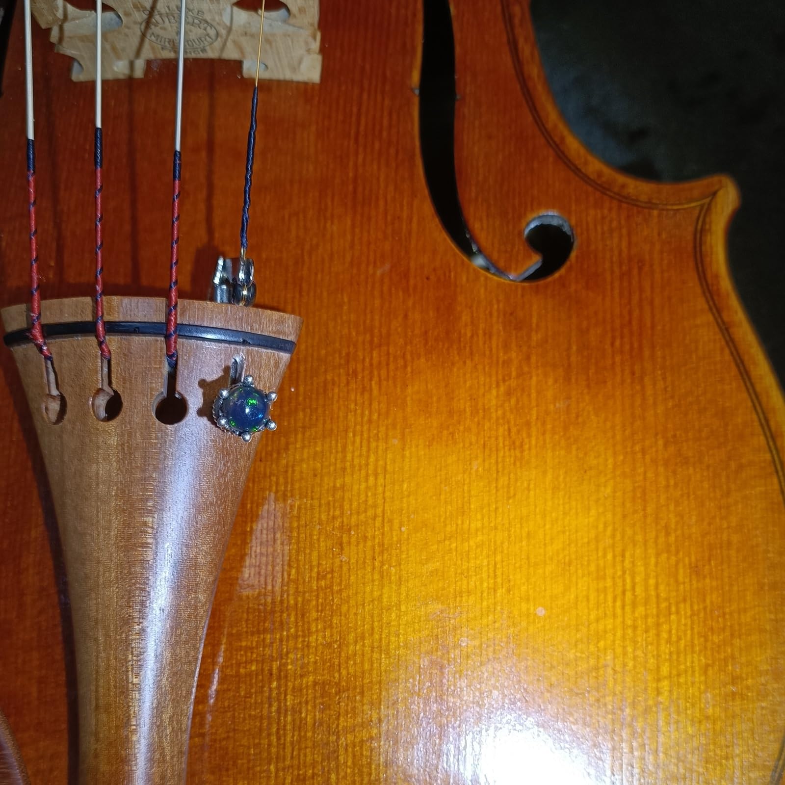 Handgefertigte kreative Violine Feinabstimmung Violinen-Stimmer Violinen-Schraube Violinen-Saitenhalter für 3/4 4/4 Violinen (10-Schwarzer Opal)