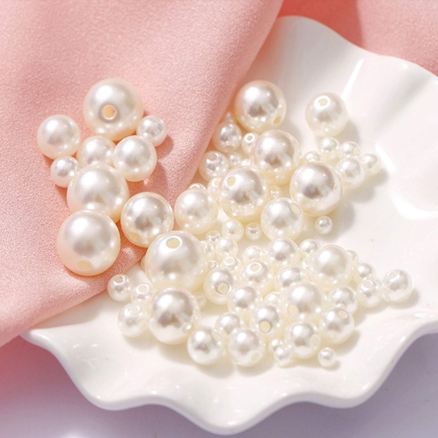 Yixuan Elegant Glossy Drilled Pearls Beads 45pcs 20mm Assorted Plastic Loose Beads for Jewellery Making Vase Fillers - Image 5