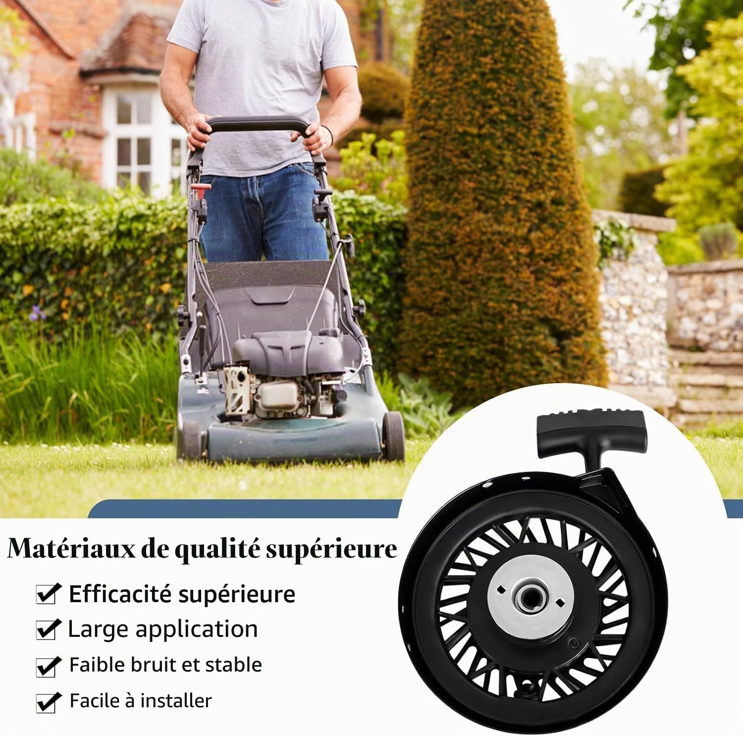 Démarreur à Rappel, lanceur tondeuse lanceur tecumseh 55 lan de L'assemblage de Démarrage par Traction lanceur tecumseh 50 remplacement pour 590702 590739 590637 LV195EA LEV80 LEV115