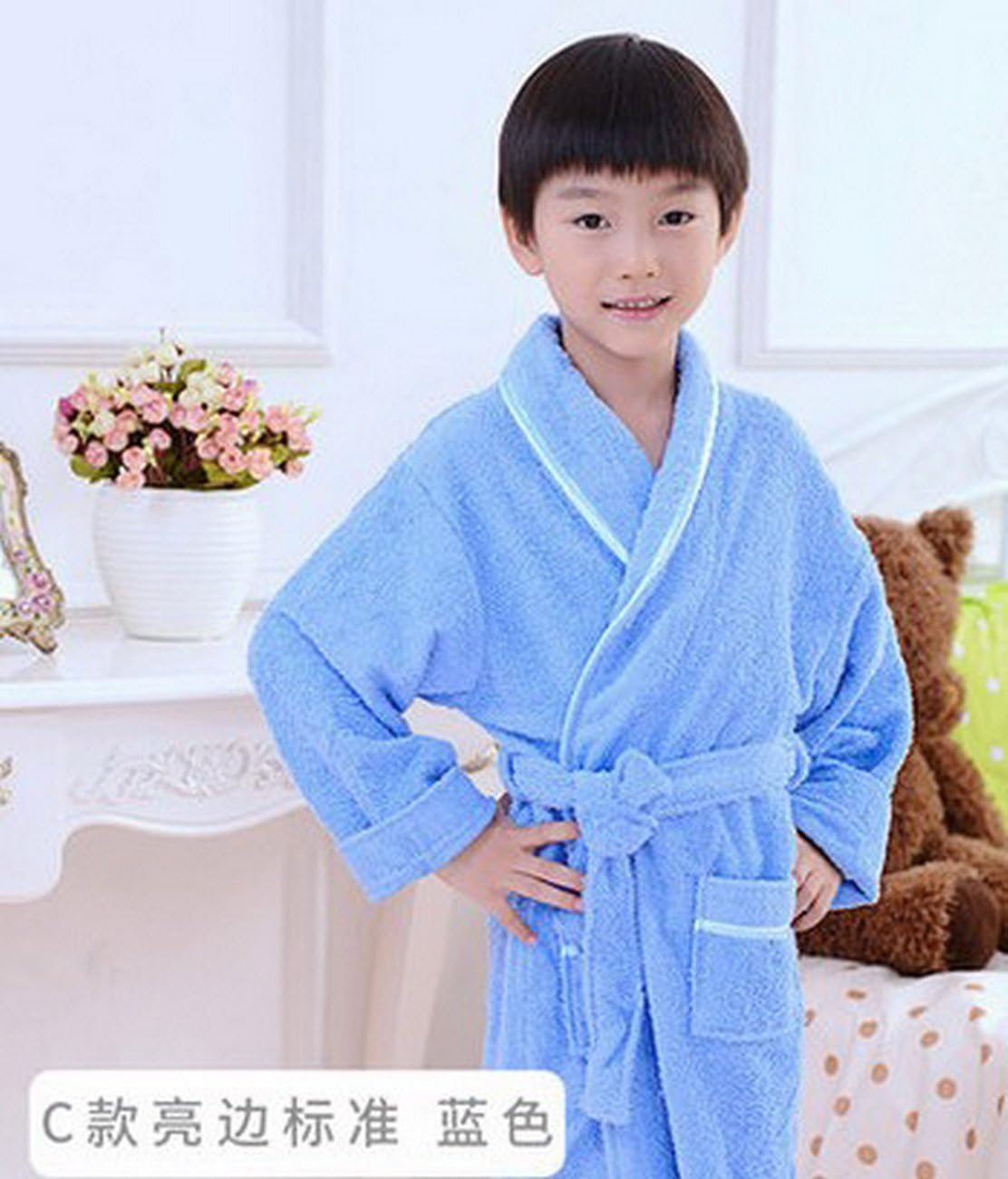 geranjie Cotton children 's bathrobes towel with hat