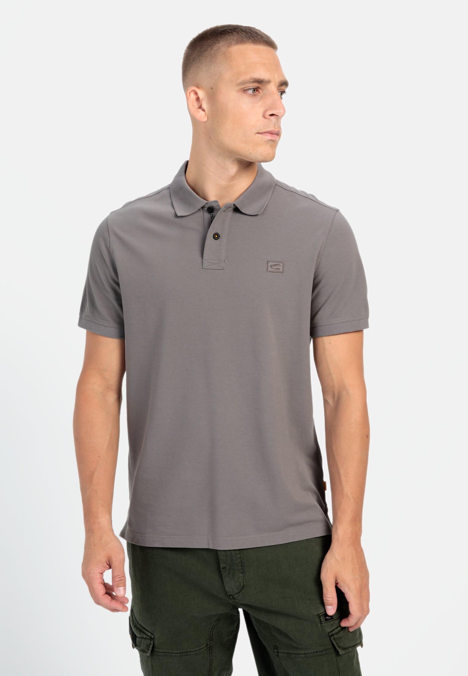 camel active Herren Kurzarm Poloshirt aus Baumwolle