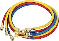 Foinwer 29985 1/4" Low Loss HVAC Refrigeration Hose with Ball Valve, 4000 PSI, 5FT 3-Pack for R410A R134a R22