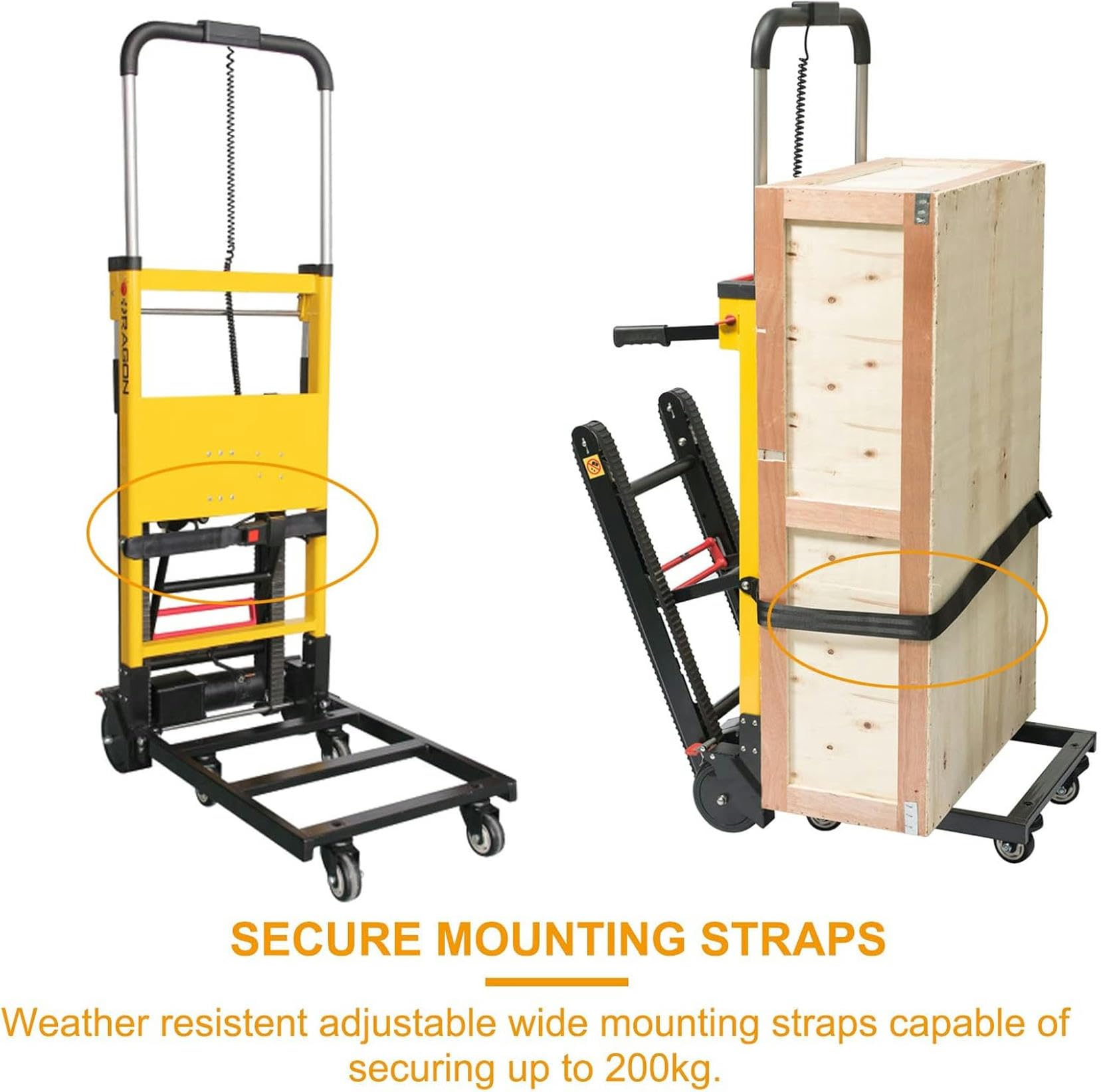 Carrello montascale Elettrico Carrello Elettrico Pieghevole e Carrello 200 kg, Carrello saliscale, sali/scendi Facilmente dalle Scale, Batteria Rimovibile~/