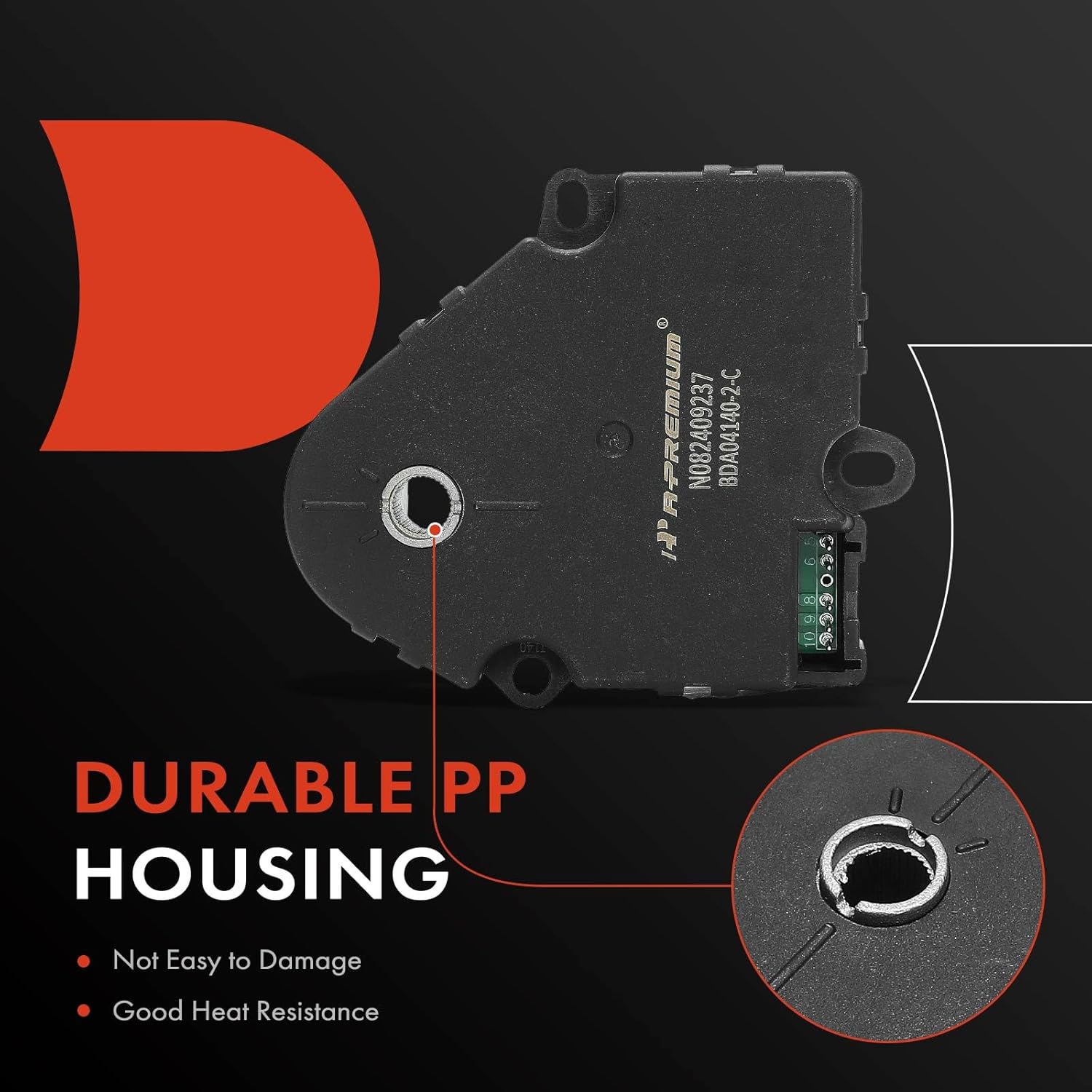 A-Premium HVAC Heater Blend Door Actuator Compatible with Chevrolet Traverse 2009-2012 & GMC Acadia 2007-2012 & Buick Enclave & Saturn Outlook, Main, Air Inlet or Temperature or Mode Actuator