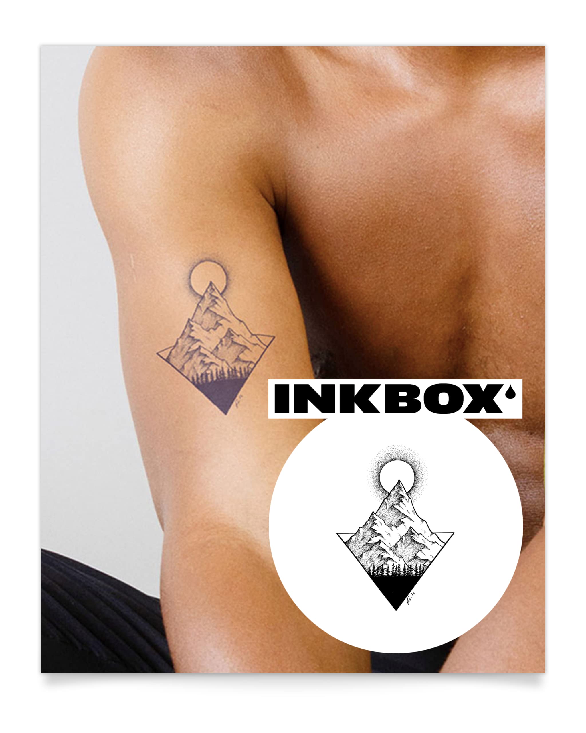 Inkbox Temporary Tattoos, Semi-Permanent Tattoo, One Premium Easy Long Lasting, Water-Resistant Temp Tattoo with For Now Ink - Lasts 1-2 Weeks,