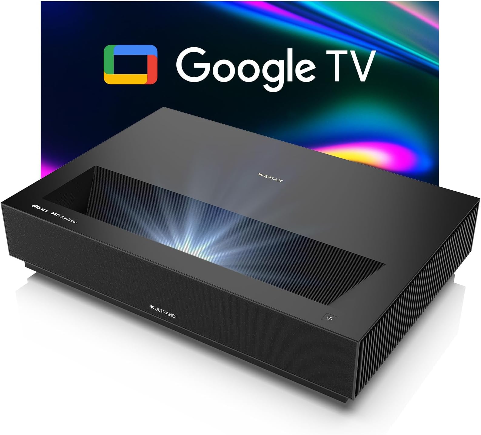 WEMAX Nova Pro 4K Ultra Short Throw Projector, 150" ALPD Laser TV with Smart Google TV, 2100 ISO Lumens, Dolby Audio, UST Projector for Movie, WiFi Bluetooth, Built in Google Assistant (Black)