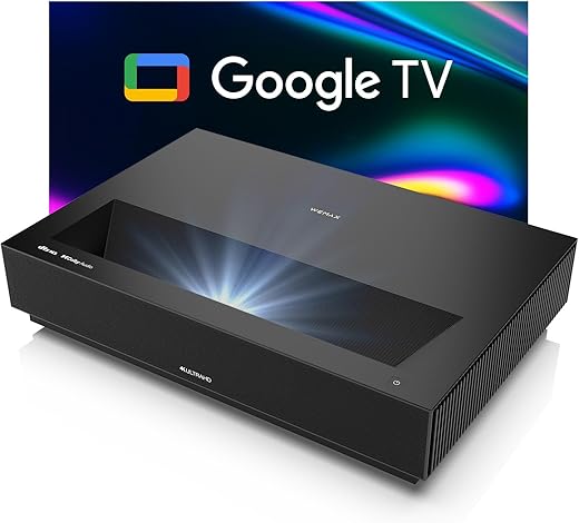 WEMAX Nova 4K UHD Ultra Short Throw Projector, 150" ALPD Laser TV with Smart Android TV, HDR10 Home Theater, Dolby Audio DTS-HD, UST Projector for Movie, WiFi Bluetooth, Built in Google Assistant