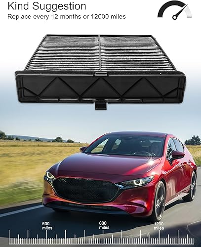 Miniatura 6 de 2 filtros de aire de cabina mejorados con carbón activado para Mazda 3 2019-2022 CX-30 2020-2022 CX-50 2023 Reemplazar BDTS61J6X, BDGF-61-J6X,
