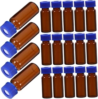 Zerodeko 100Pcs Glass Sampling Vials with Lids Bottles for Easy Storage Secure Seal Leakproof Design for Lab Chemical Reagents and Sample Preservation
