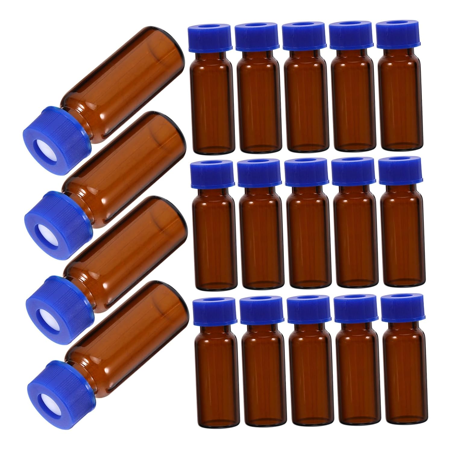 Zerodeko 100Pcs Glass Sampling Vials with Lids Bottles for Easy Storage Secure Seal Leakproof Design for Lab Chemical Reagents and Sample Preservation