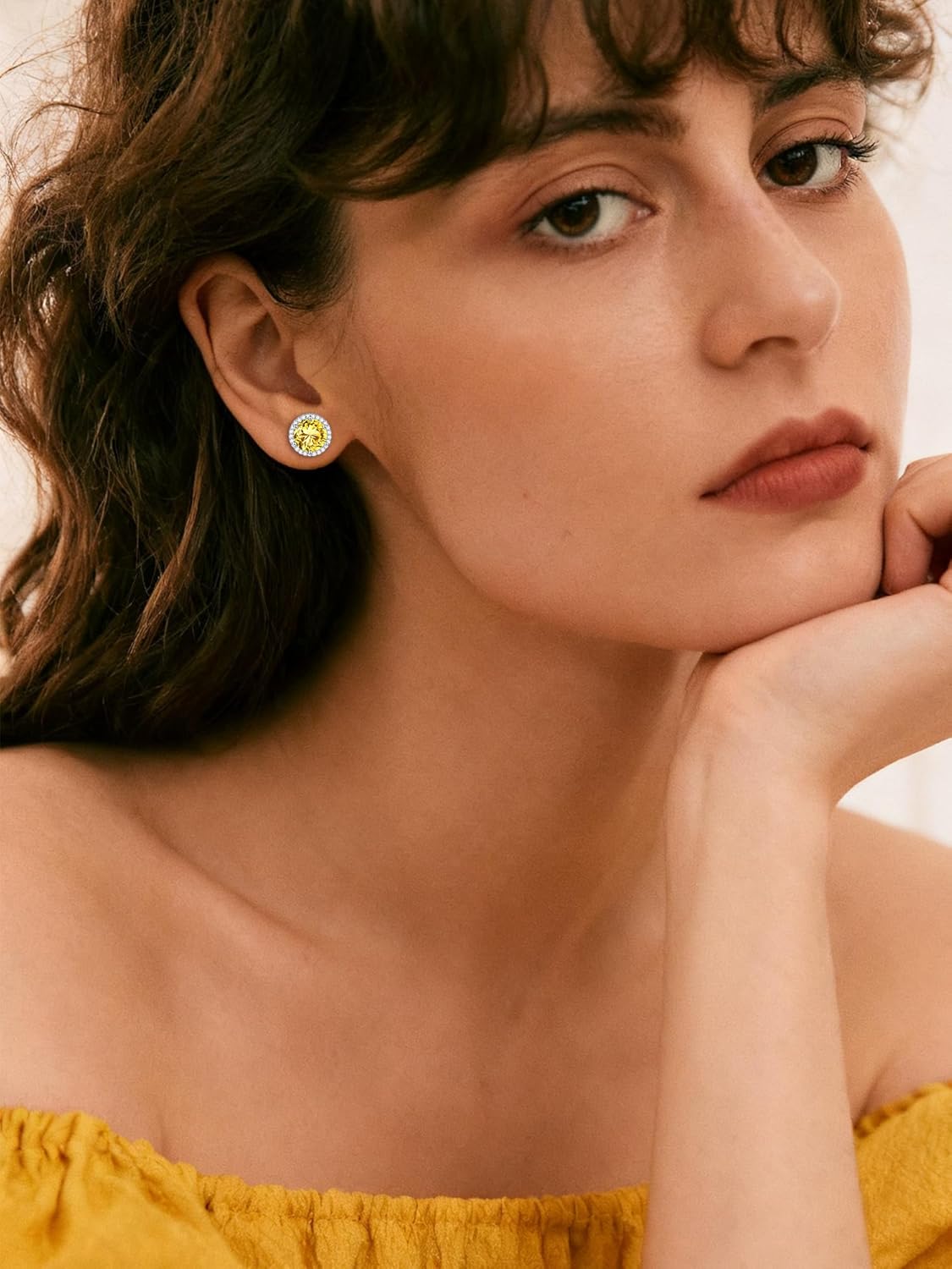 ChicSilver 925 Sterling Silver Birthstone Earrings for Women, 8MM/2 Carat Heart & Round Cubic Zirconia Stud Earrings, Hypoallergenic Jewelry, Ideal Birthday or Christmas Gifts - Image 3