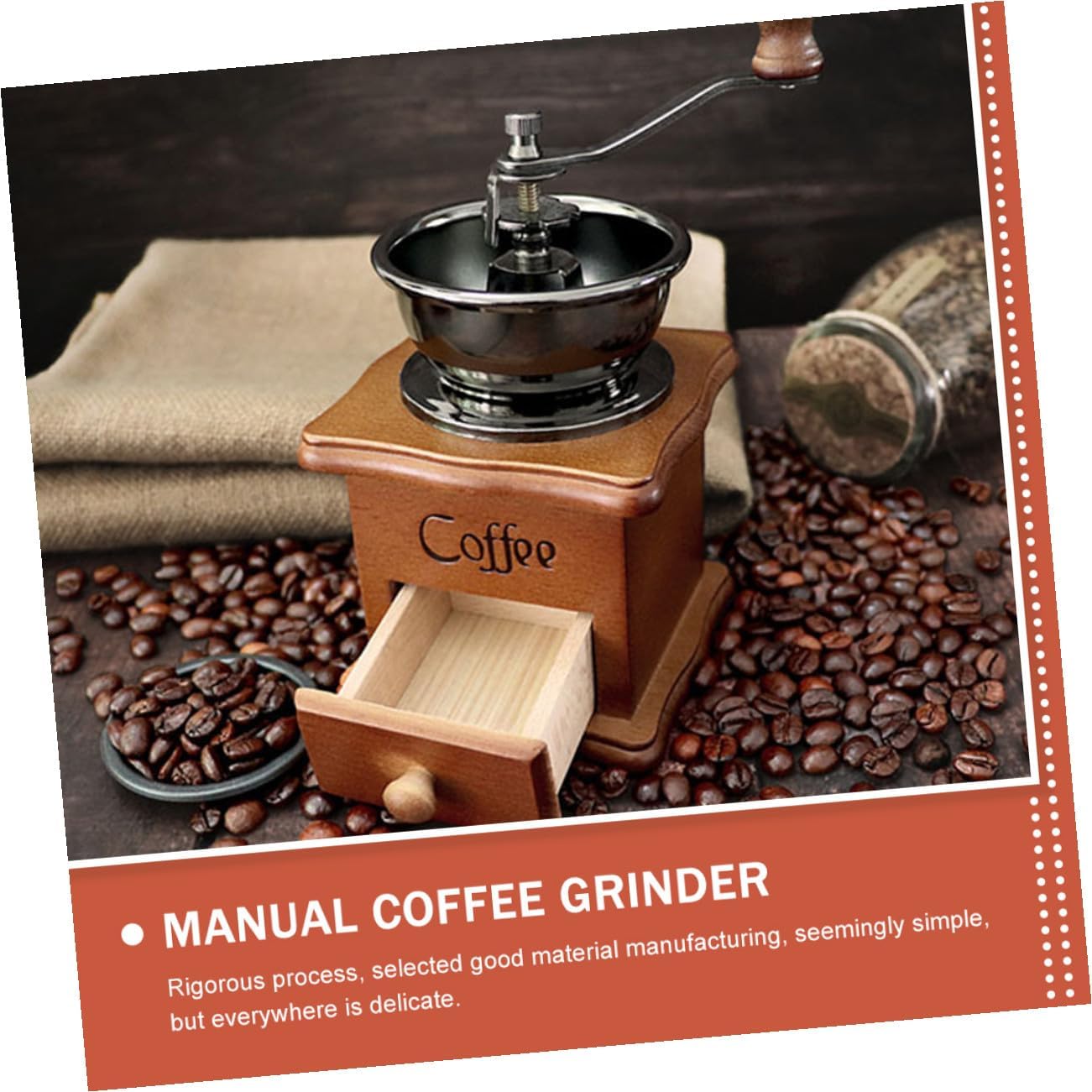 Alipis Portable Manual Coffee Grinder with Ceramic Core Hand Crank Mill for Home and Travel Compact Design for Easy Use Fine Grinding Enhances Coffee Flavor