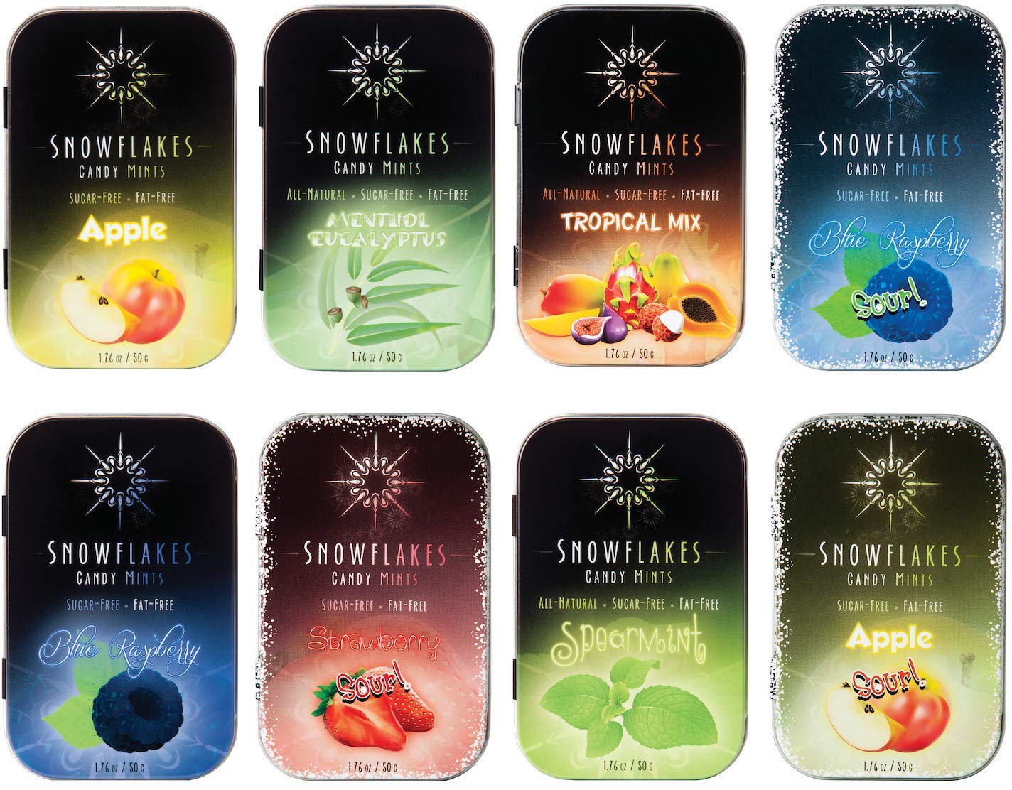 Assorted Xylitol Candy Chips (8Pack) Snowflakes 50g