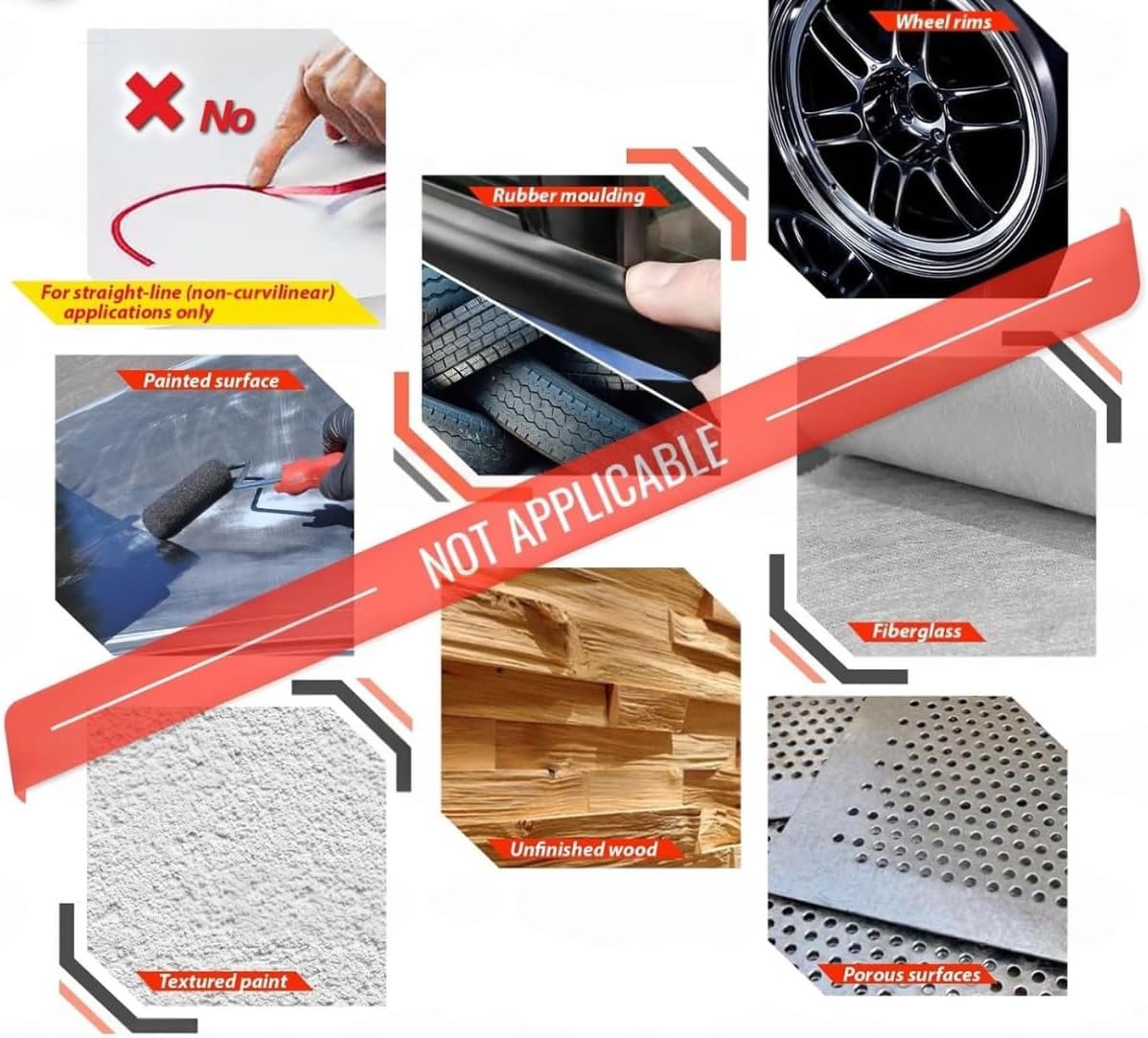 Wide Roll Vinyl Pinstriping Pin Stripe DIY Self Adhesive Line Car Tape Decal Stickers/Gold / 1.5 inch (38 mm)