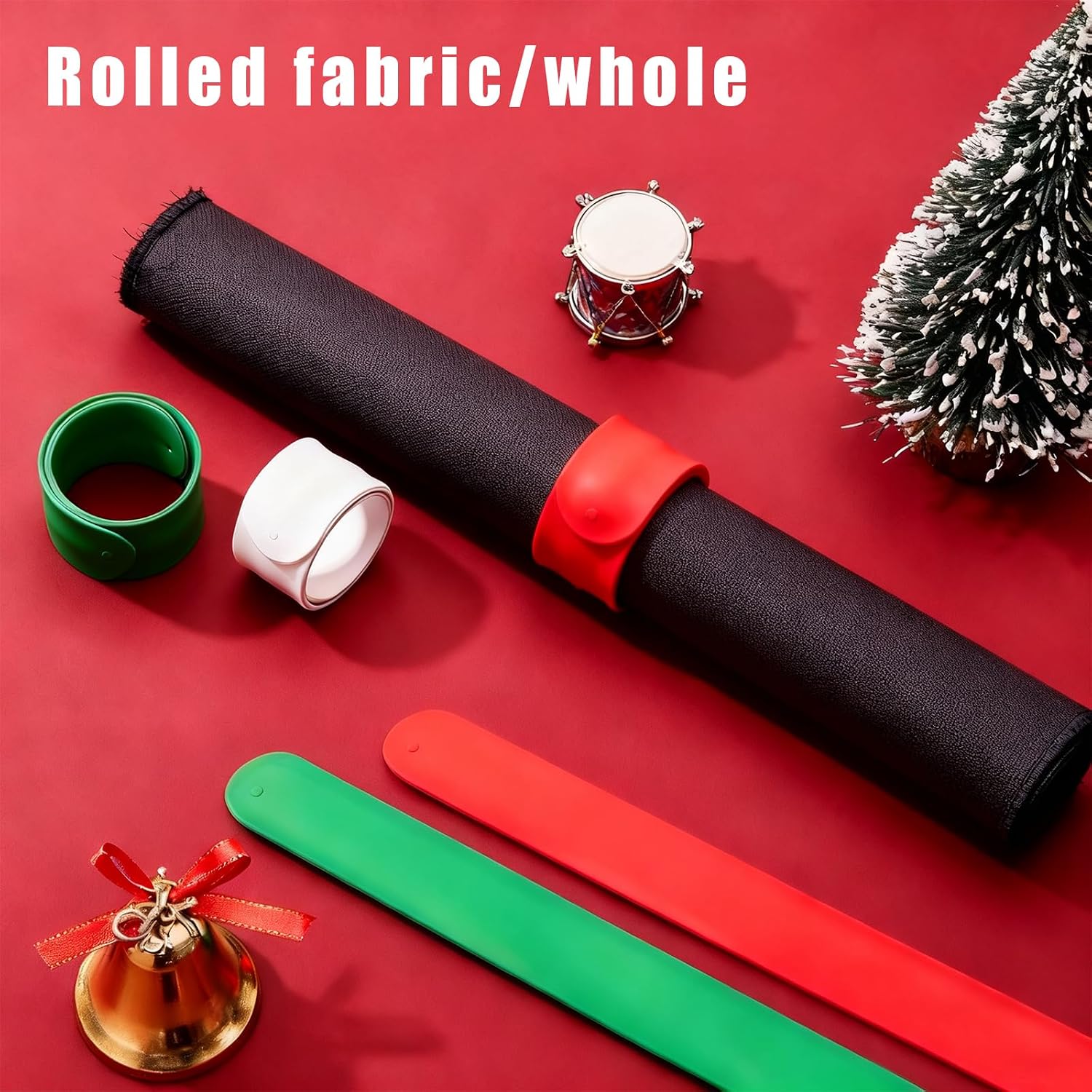 12 Pieces Wrapping Paper Roll Holder Holiday Flip Wrap Silicone Covered Metal Strips 1'' X 9'' Wrapping Paper Clamps Used for The Vinyl Storage Organization of Sea Newspapers（White Red Green）