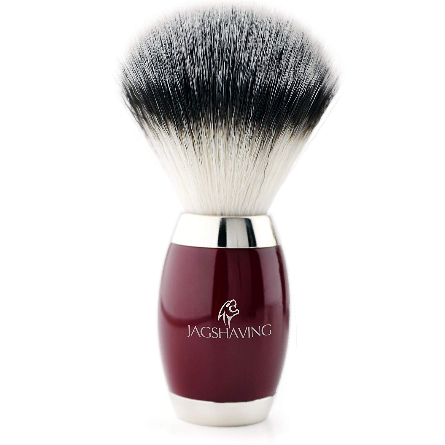 JAG SHAVING Synthetische Haarbürste Dreikant Rasierklingen Set mit Stahlschale und Ständer passend für beide Herren und Damen