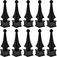 Fence Finial Toppers Fits 3/4 Inch Square Post, Aluminium Alloy Black Fence Caps Four Sided Spire Wing Tips Post Caps for Yard Garden Lawn Iron Picket Fence Spire Decoration