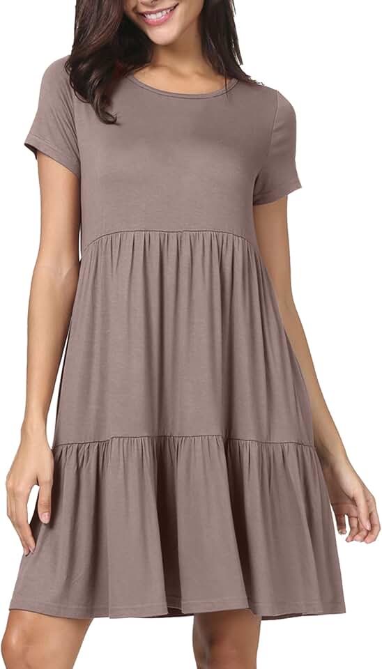 short sleeve swing dresses