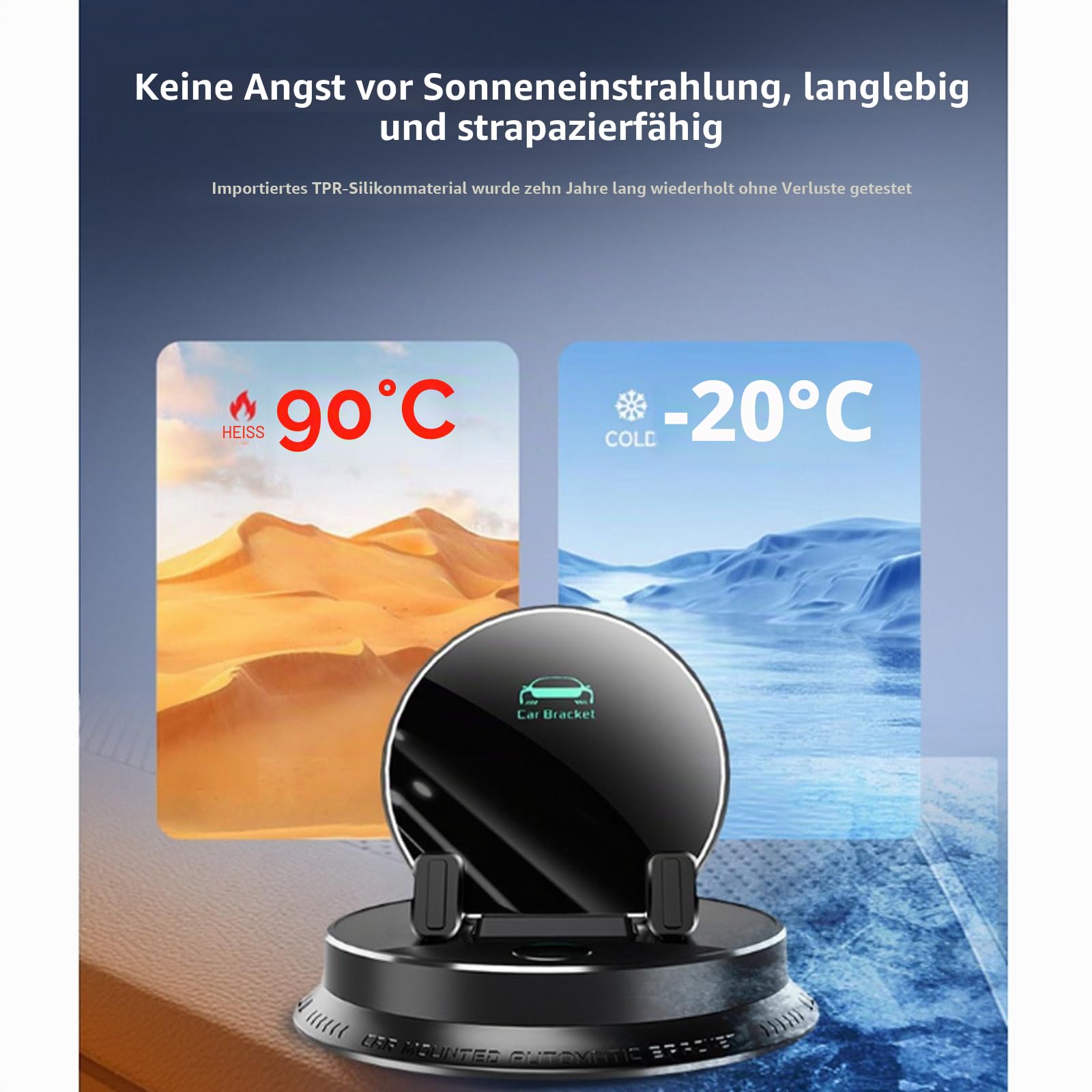 Multifunktionaler Handyhalter, Deloyye Handy Halterung, 360-Grad-Drehbare Handyhalterung Fürs Armaturenbrett Im Auto, Touch Switch Automatic Sensing, Universal 360 Car Phone Holder (*2)
