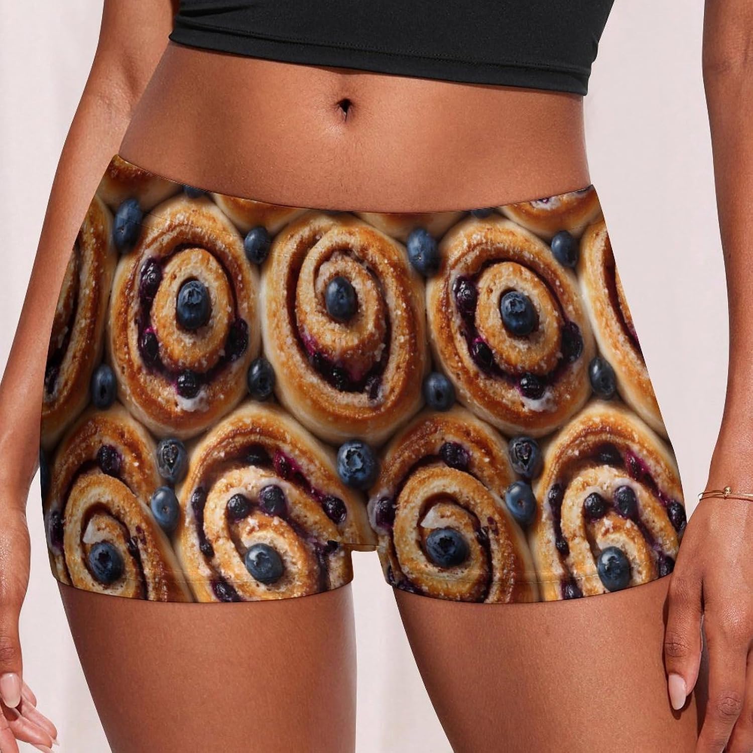 Blueberry Cinnamon Rolls Funny Women's Boxer Briefs Breathable Underpants Trunks Stretch Underwear