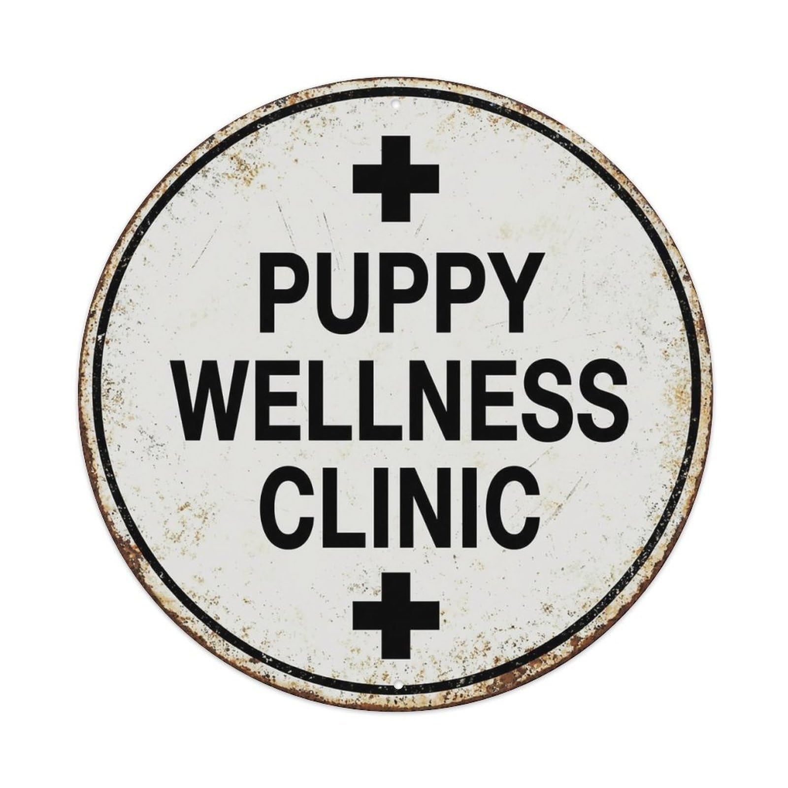 Vintage Puppy Wellness Clinic Decor Metal Tin Sign