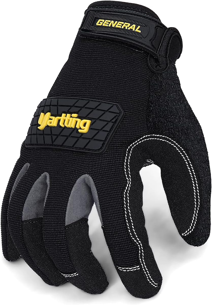 Utility Safety Work Gloves for Men, High Abrasion Resistance,2 Pairs Flexible Breathable Mechanic Working Gloves, Excellent Grip for Driver Gardening (M-2 Pairs,Black) - - 