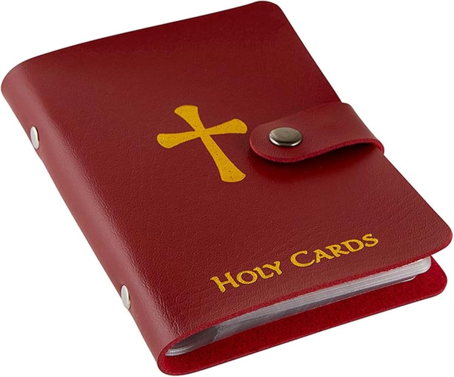 Needzo Maroon Prayer Card Holder, Travel Holy Cards Protector, Holds 20, 3 ½ x 5 ¼ Inches image 2