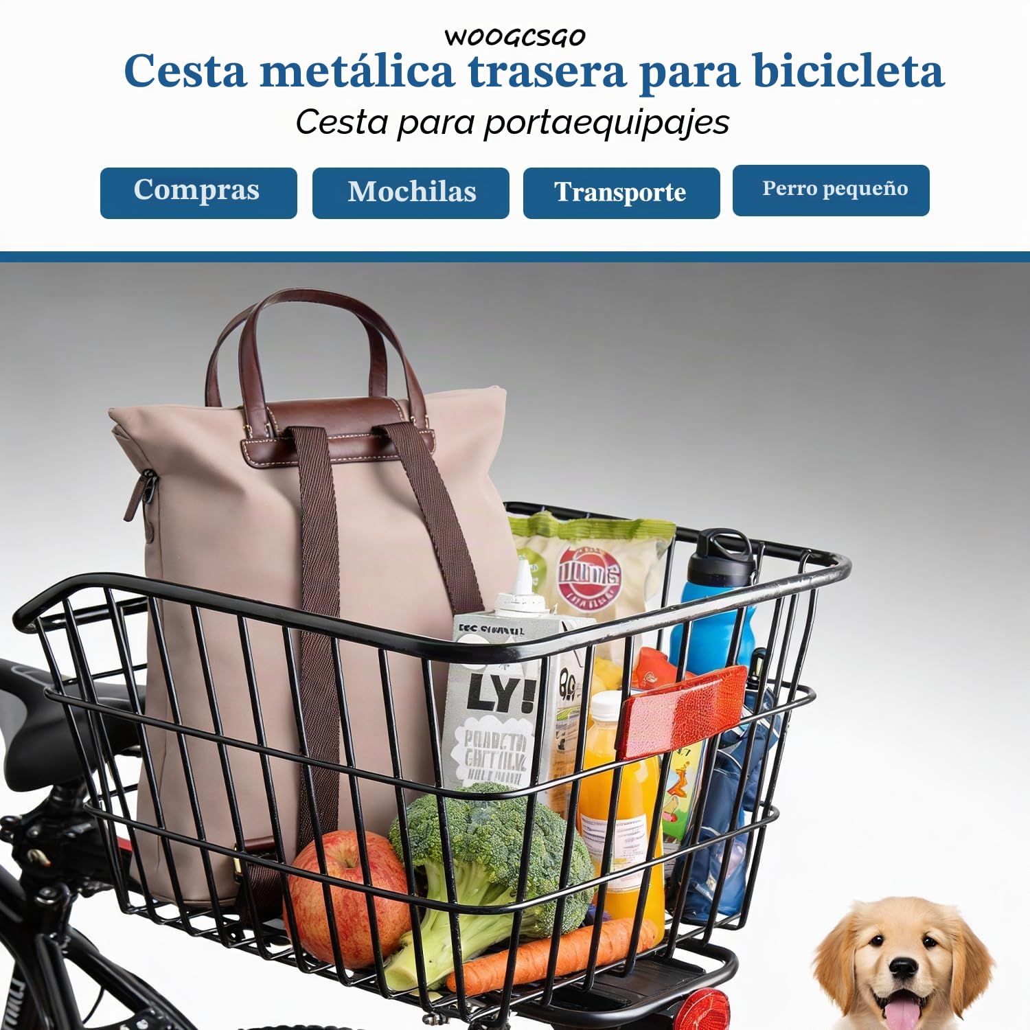Cesta Trasera Grande para portabicicletas eléctricos