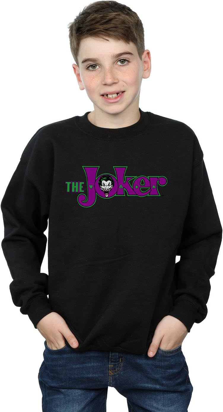 DC Comics Boys The Joker Text Logo Sweatshirt 12-13 Years Black