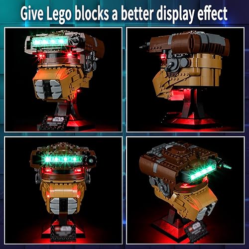 Miniatura 5 de Vaodest Luz LED para casco Lego Princess Leia Boushh 75351 modelo, diseño y configuración compatible con el modelo 75351 (solo luz LED, no kit de
