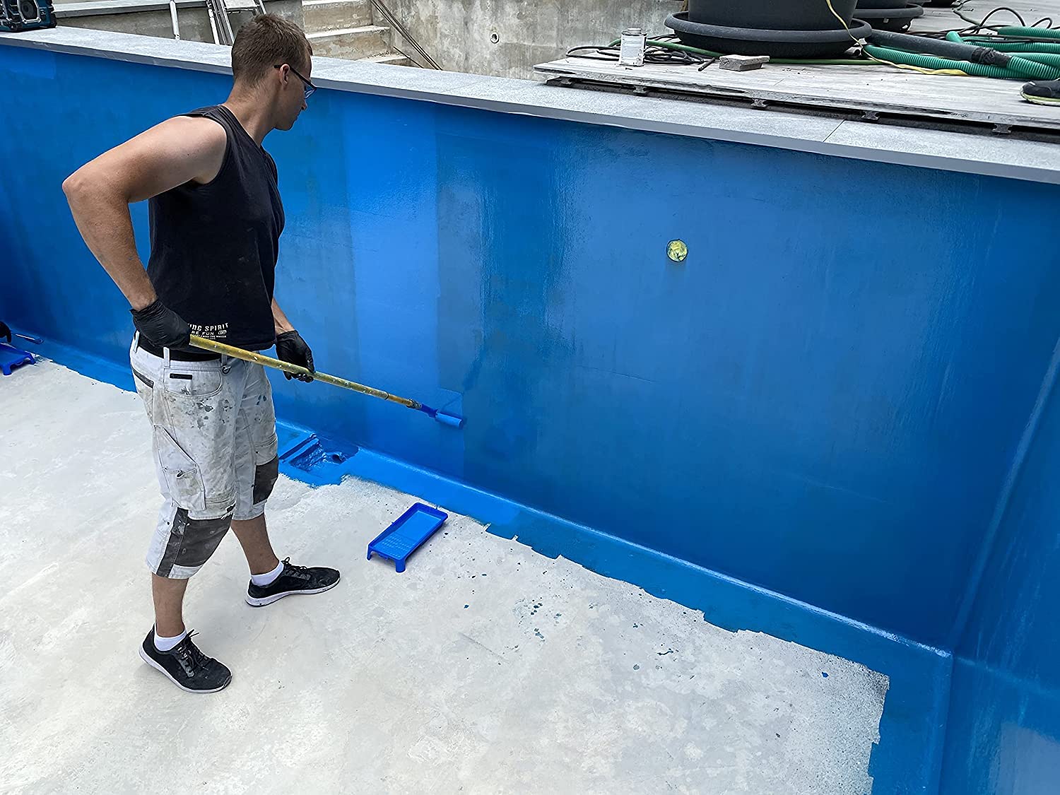 Dipoxy 2K-5000 Epoxidharz Pool Paint 20,0kg (A 12,5kg +B 7,5kg) +1,0kg Himmelblau 5015