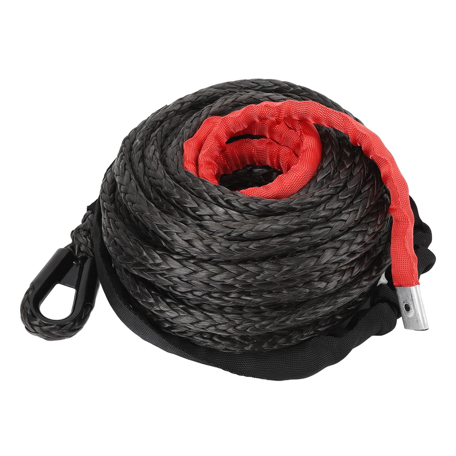 Fune sintetica per verricello da 9,5 mm x 7,5 T, ad alta resistenza, per veicoli da strada, ATV UTV SUV, guaina protettiva, eccellente resistenza alla trazione