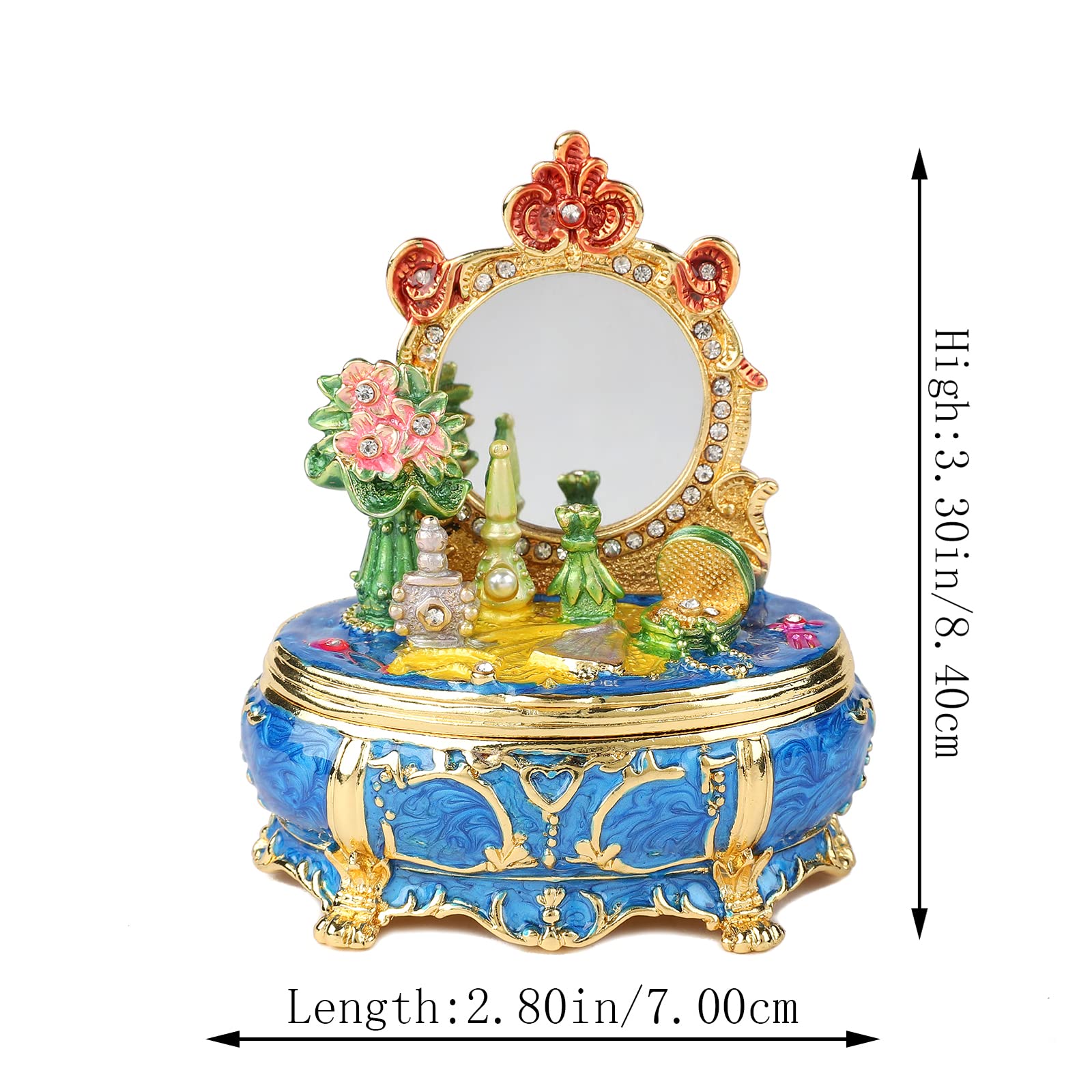 Handmade Trinket Box For Women Handmade Fairy Dresser Jewelry Box - Small  Trinket Box With Crystals, Vintage Look, Perfect Gift For Women & Girls  Crystal Decorated Dresser Figurine