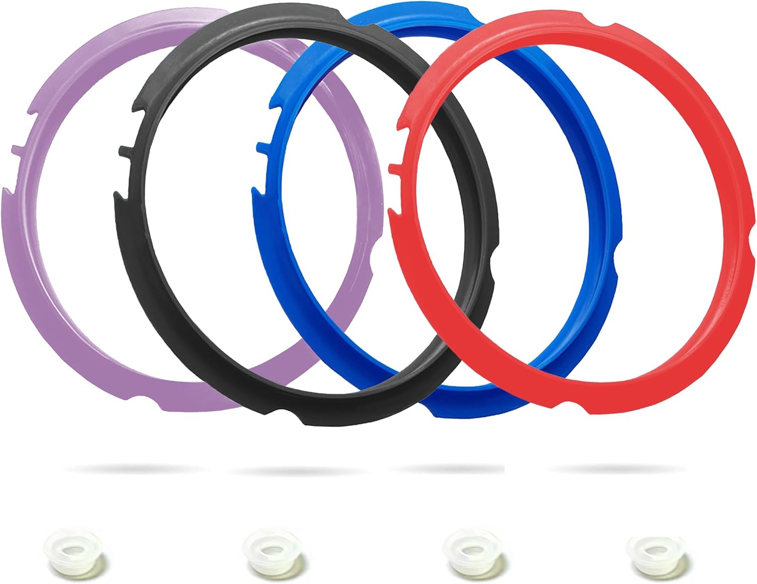 4 Pack 3 Qt Sealing Ring for Instant pot Replacement Silicone Gasket Seal Rings with 4 Colors with 4 Float Valve Seal Gasket, Fits Mini 3, Duo/Plus 3, Ultra 3, Lux 3, Nova 3 Quart