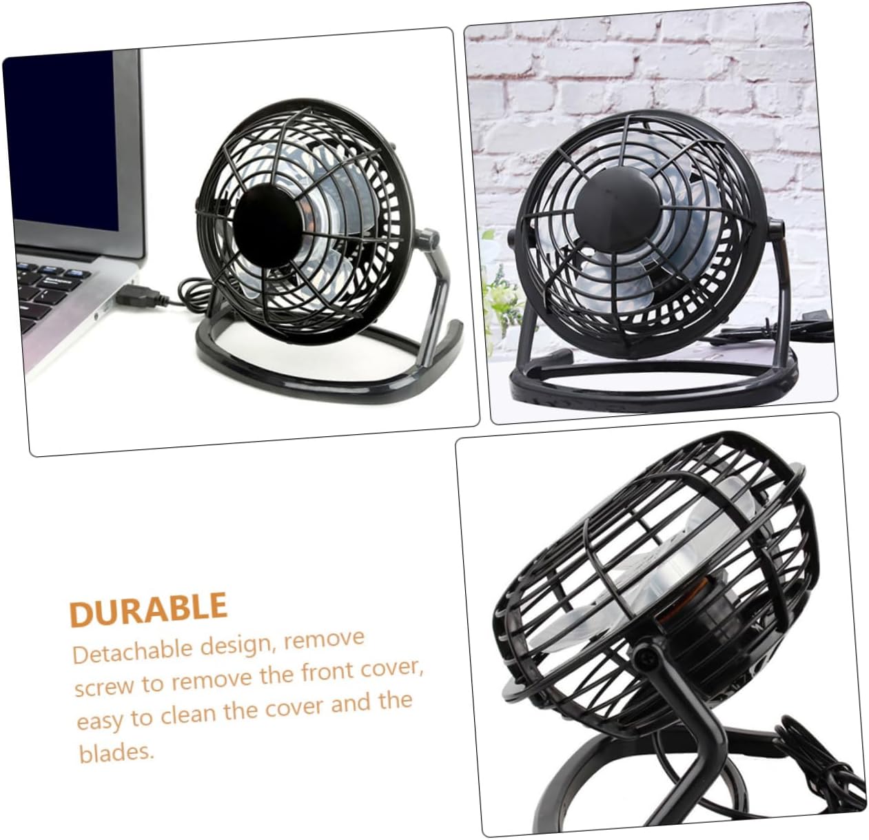 WOONEKY Small Desk Fan Mini Personal Fan Non-slip Base Inch Air Circulator for Office Home Library