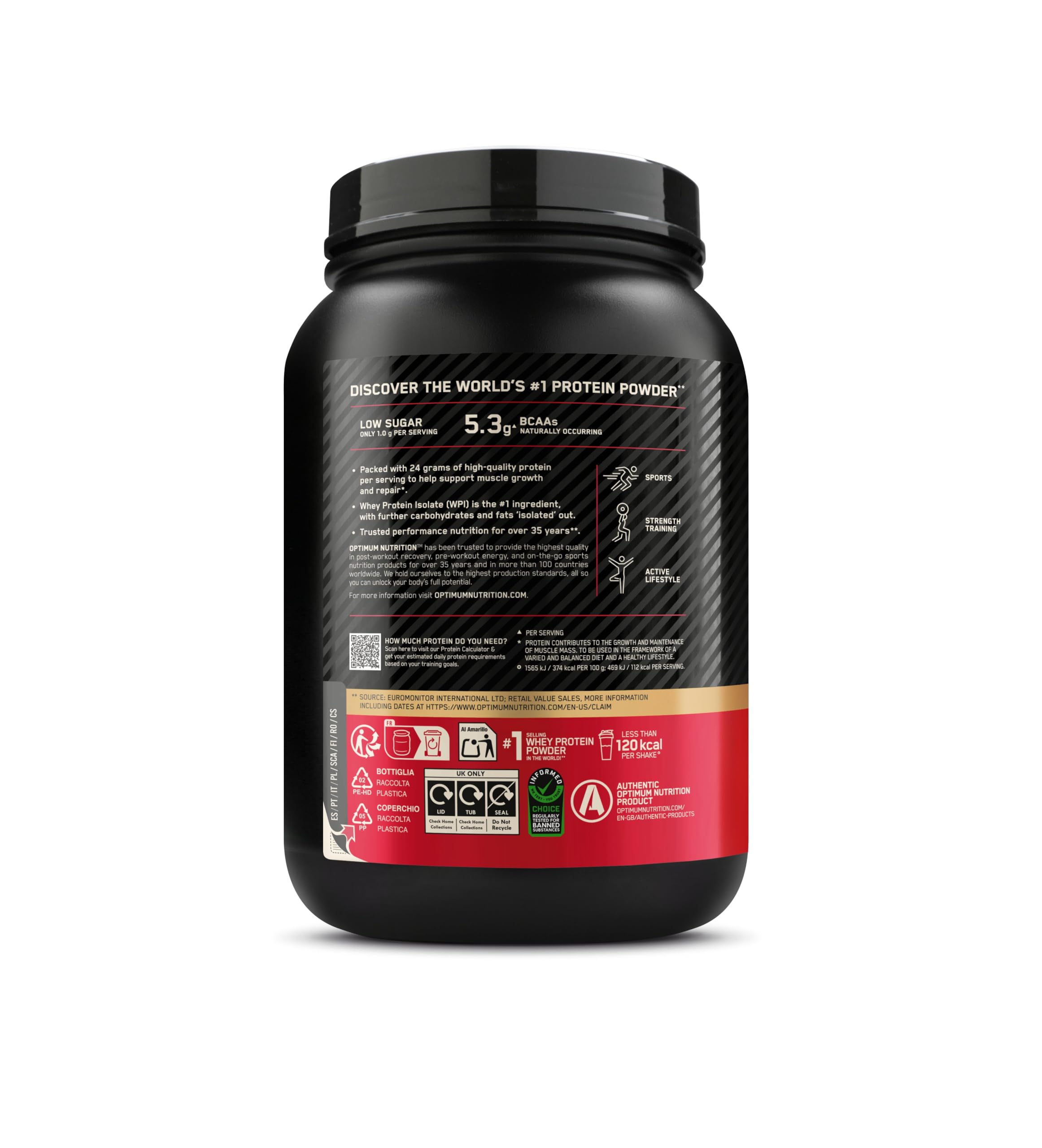 Optimum Nutrition Gold Standard 100% Whey Proteína en Polvo, 900g