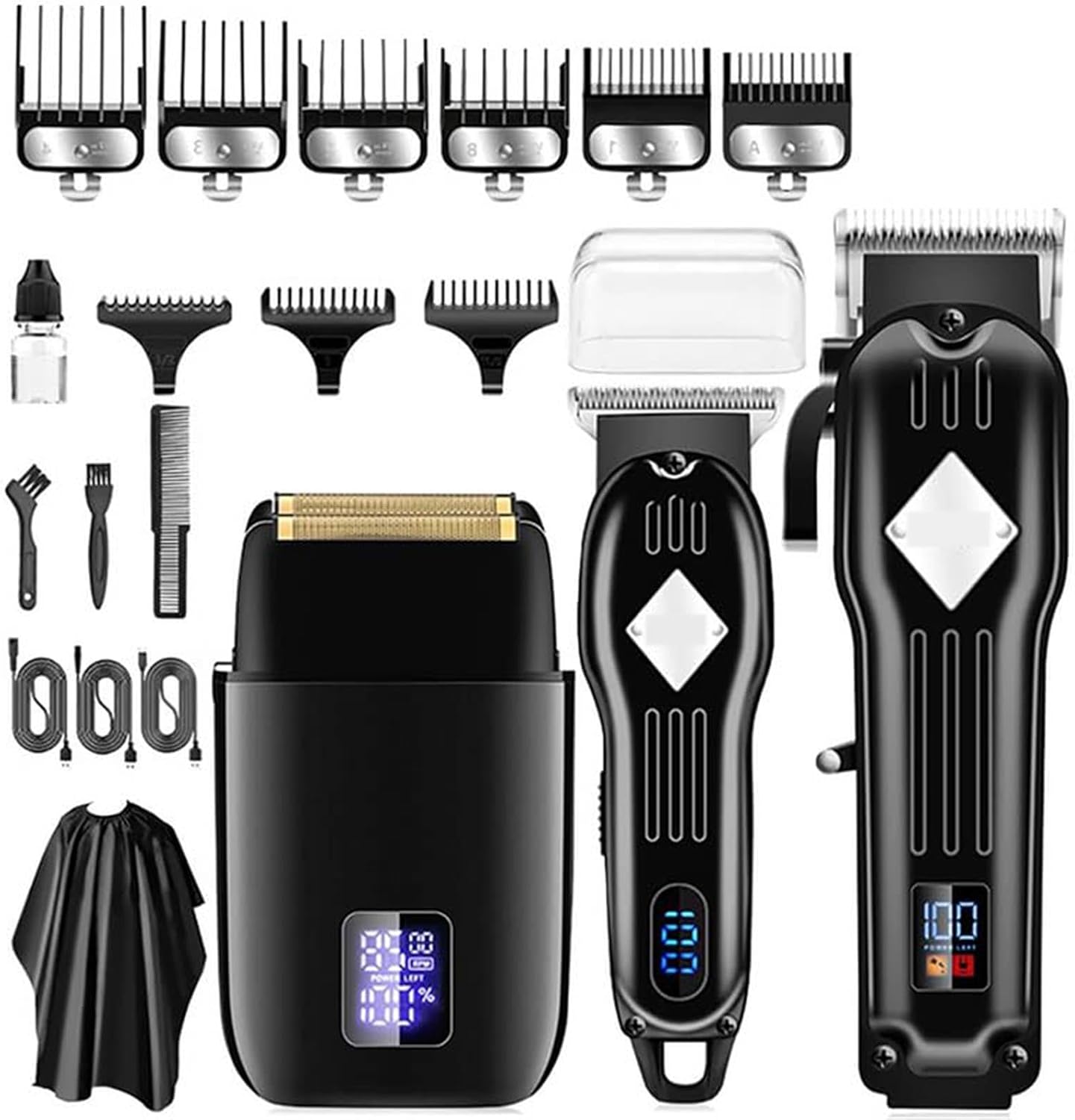 Cordless Hair Clippers, T Blade Hair Beard Trimmer Kit, Professional Hair Clippers For Men, Lcd Hair Trimmer, Lcd Digital Hair Clipper,zwart