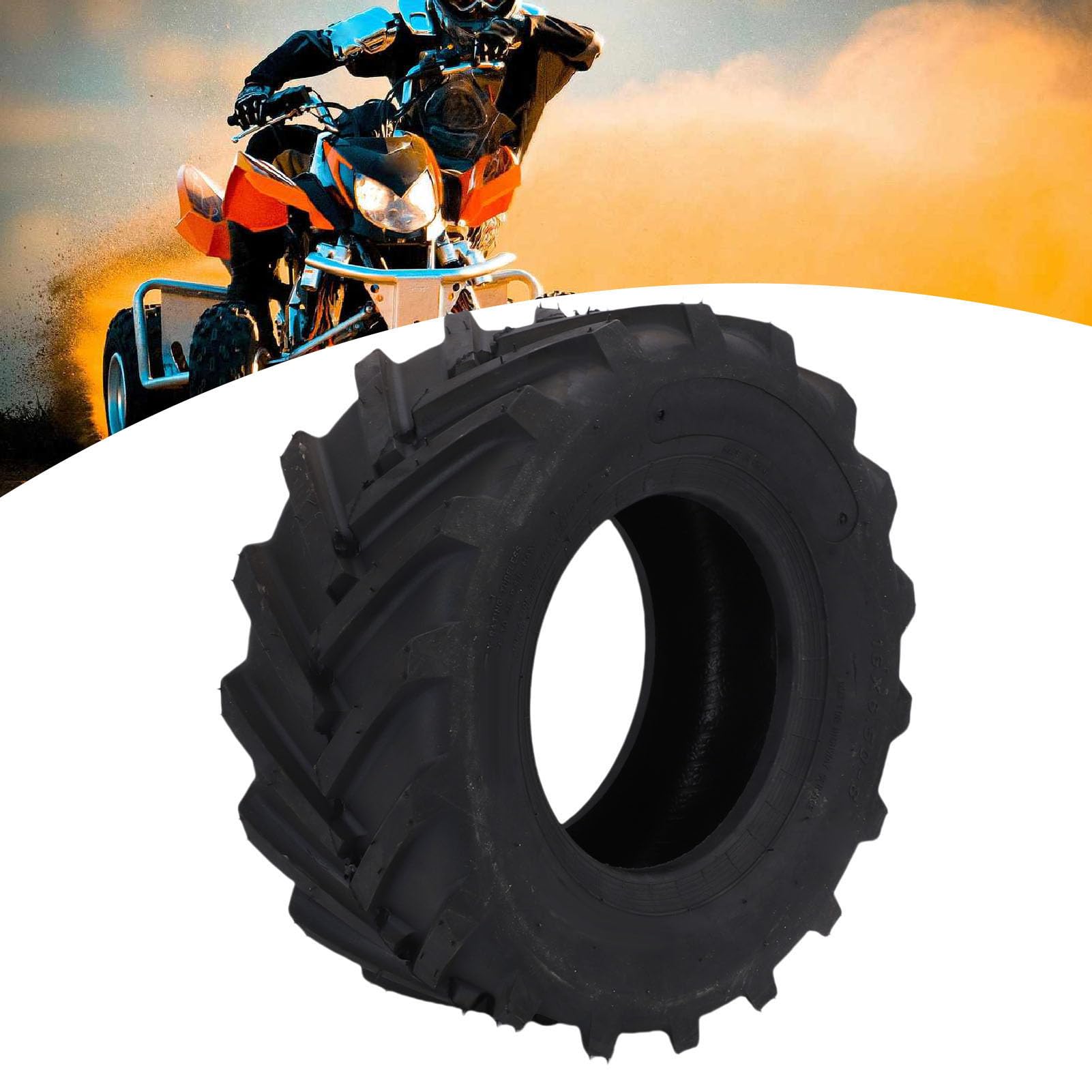 Akozon Neumático sin Cámara 16x6,50-8, Alta Tracción, Neumático para Tractor Agrícola, Cortacésped, ATV, Cultivadores