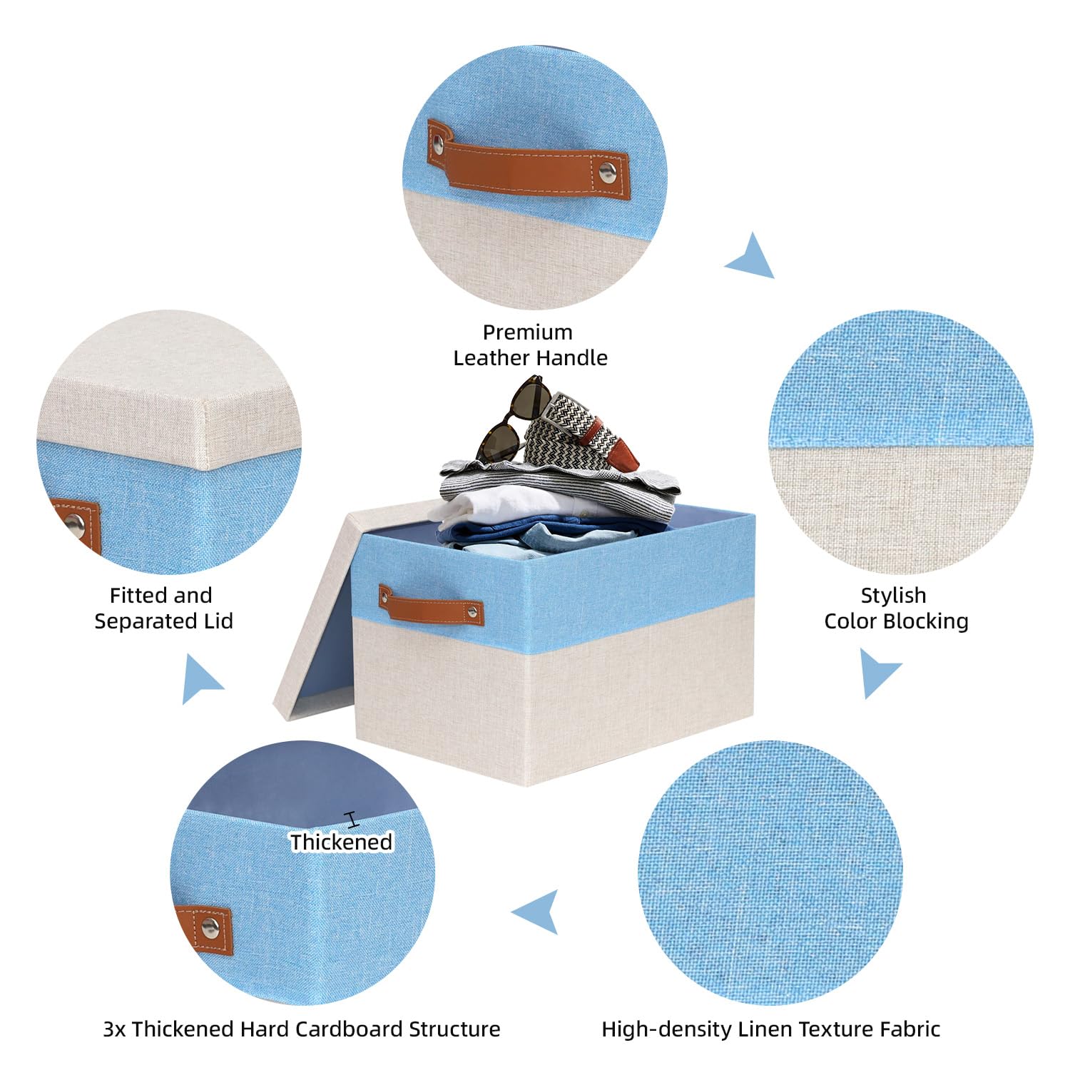BinWhiz Lot De 3 Bacs De Rangement En Tissu Pour étagères
